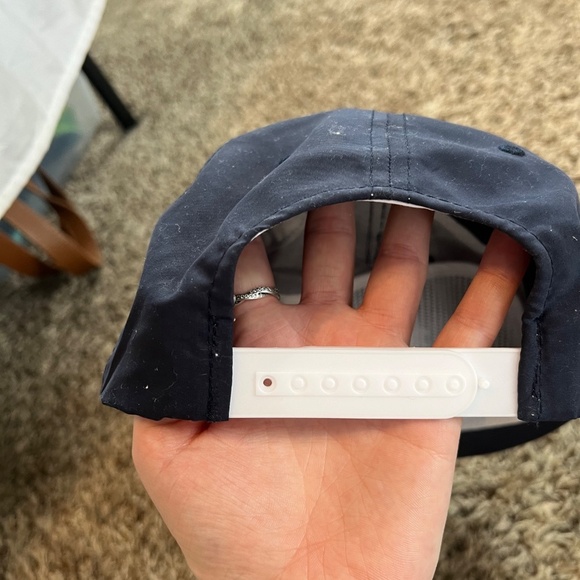 vintage Austin TX small batch cocktails navy and white rope trucker snapback hat - Picture 3 of 5